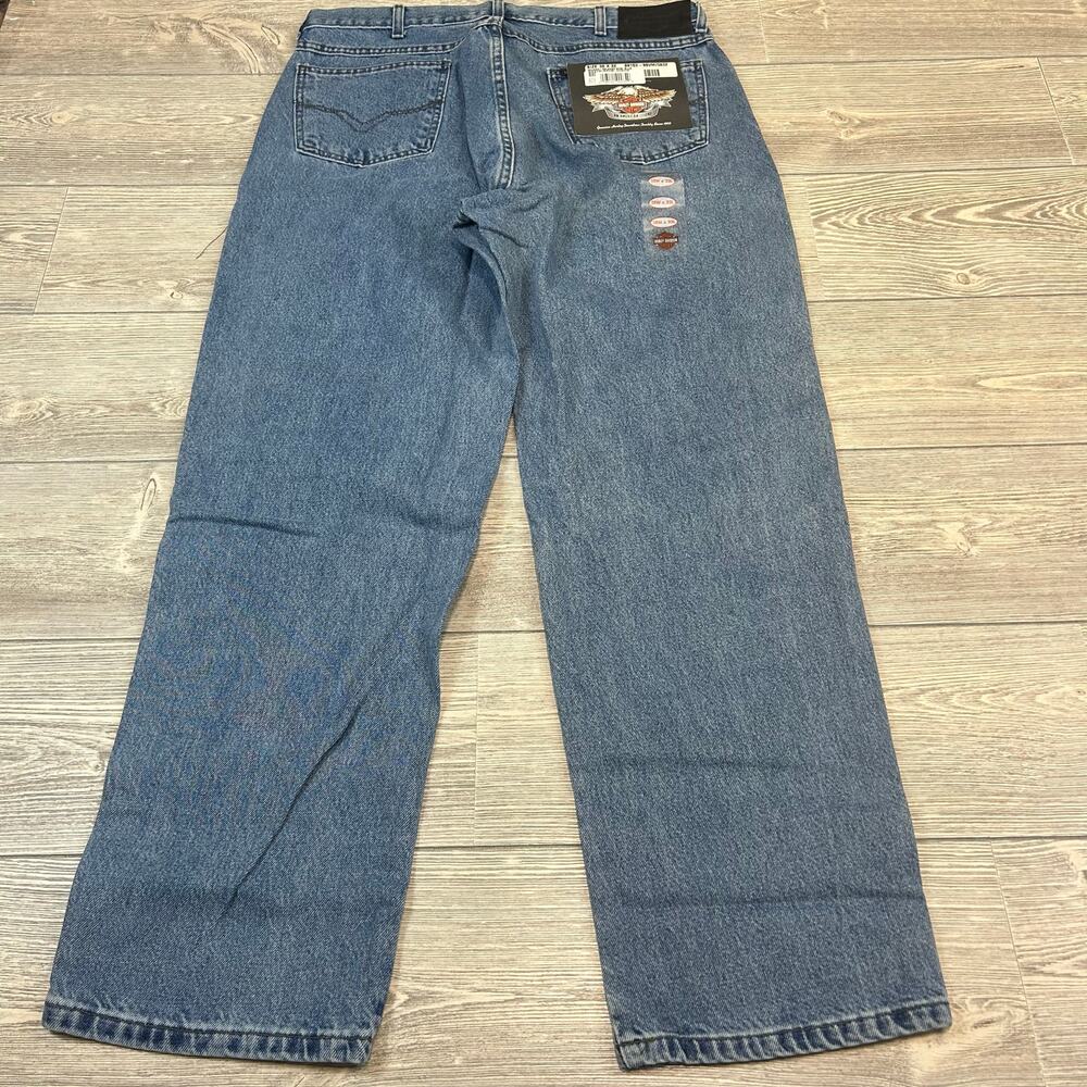 Harley-Davidson 38x32 Relaxed Fit Jeans Blue Denim NWT Biker 99103-98VM - Picture 2 of 3